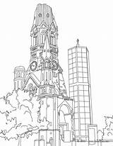 Coloring Pages Germany York Castle Berlin Skyline Neuschwanstein Color Mets Books Wilhelm Kaiser Places Famous City Library Drawing Use 34kb sketch template
