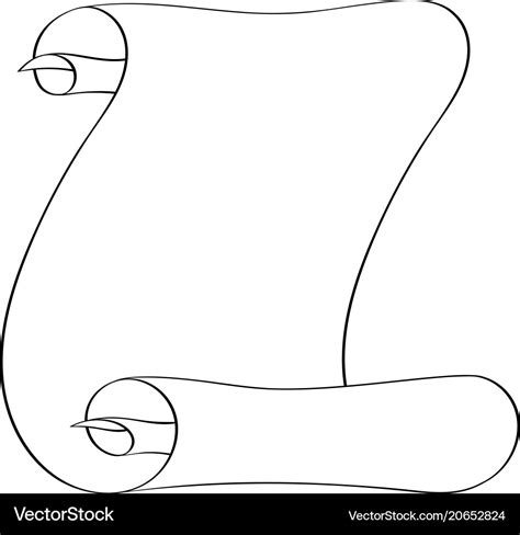 vertical paper scroll outline drawing royalty  vector
