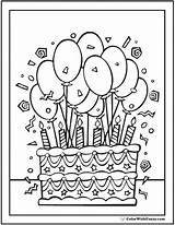 Coloring Birthday Cake Pages Happy 6th Kids Cakes Printable Pdf Personalized Printables Print Drawing Colorwithfuzzy Color Card Cute Customizable Getdrawings sketch template