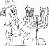 Menorah Coloring Hanukkah Kids Pages Printable Lighting Girl Printables Chanukah sketch template