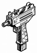 Tattoo Gun Drawing Drawings Coloring Ak Uzi Glock 9mm Tattoos Graffiti Sketch Mini Template Bullet Mac Nerf Designs Draw Ingram sketch template