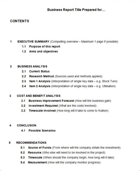 business report  template business