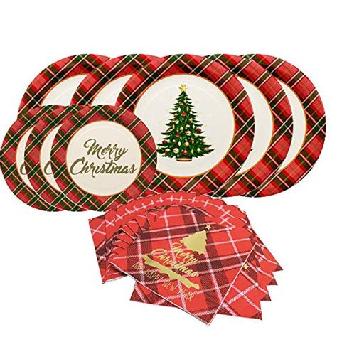 christmas tree paper dinnerware set serves  includes  inches