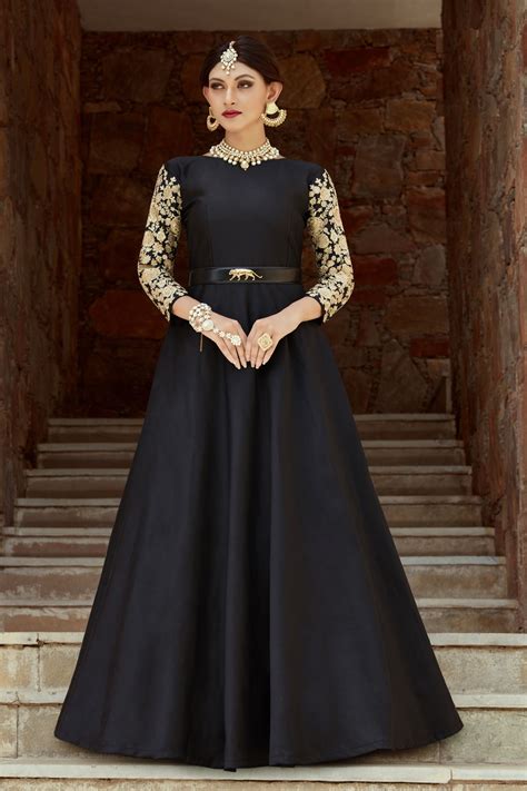 indian dress black color indo western gown