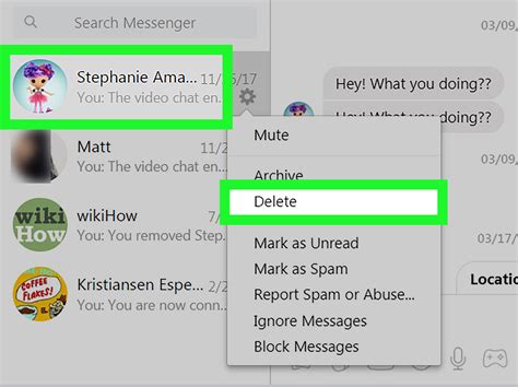 delete messages  facebook messenger  steps