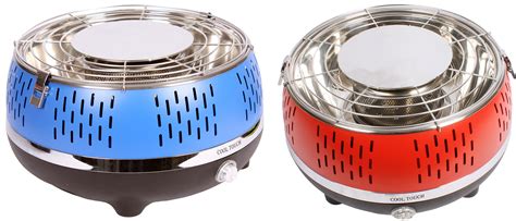 bbq tischgrill cool touch grill  blau holzkohlegrill camping outdoor ebay