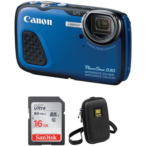 canon powershot  waterproof digital camera basic kit blue