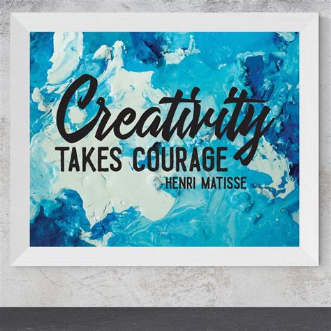 creativity takes courage henri matisse printable landscape etsy