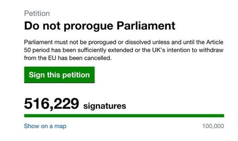 brexit block   million sign petition demanding boris johnson  prorogue parliament