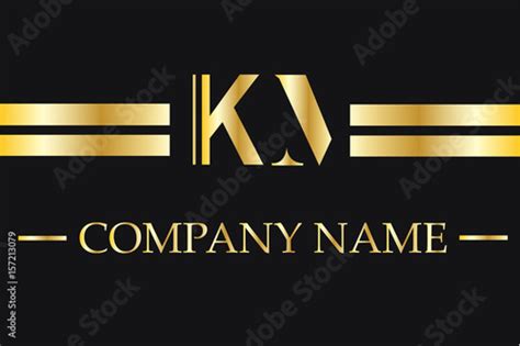 km letter logo design  golden color stock vector adobe stock