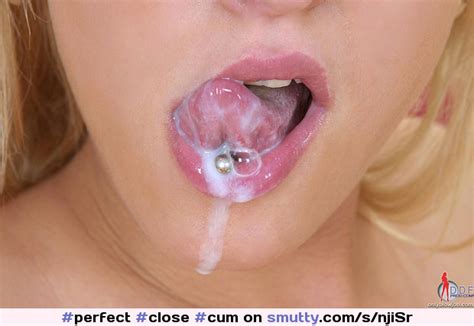 Close Up Cum Cum In Mouth Cum On Lips Drool Blonde