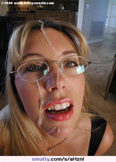 milf wifey with glasses takes a facial cumshot