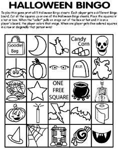 halloween bingo  coloring page halloween bingo halloween