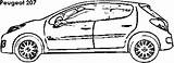 Peugeot Coloring Colouring Template Car sketch template