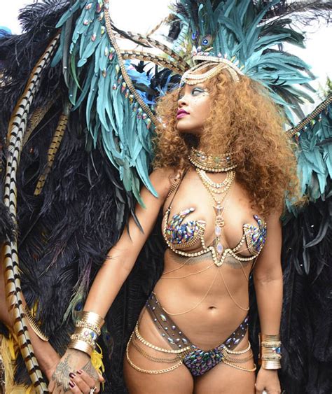 rihanna shows off her kadooment day parade carnival outfit in barbados