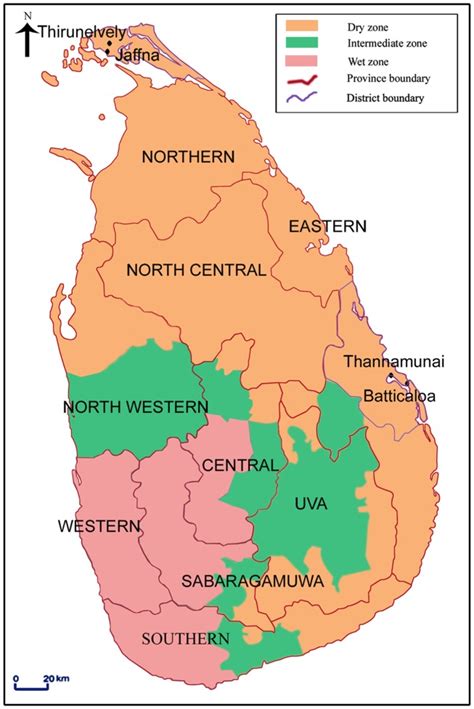 High Resolution High Quality Sri Lanka District Map