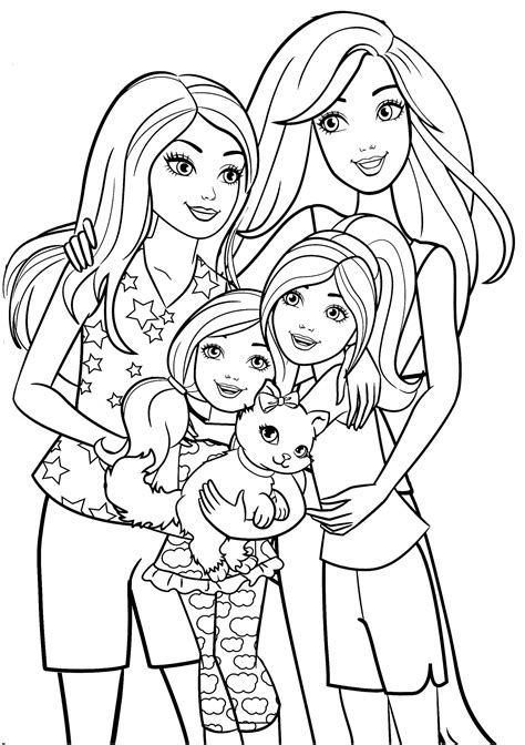 barbie   sisters coloring book page barbie coloring pages