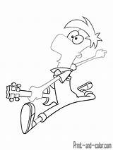 Phineas Ferb Pages Coloring Print Color sketch template