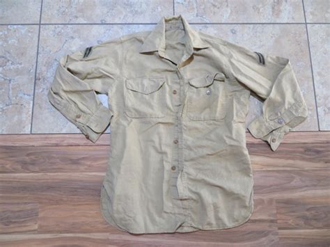 Vintage Korean War Usmc Uniform Khaki Shirt Beige 2 … Gem