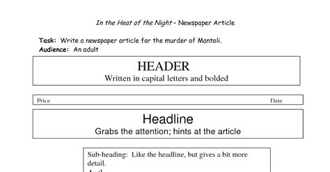 newspaper examples  students  news article outline examples