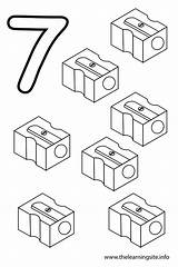 Seven Number Sharpeners Flashcard Outline Coloring Printable Learning Site Thelearningsite Info Click Pages Flashcards Choose Board sketch template