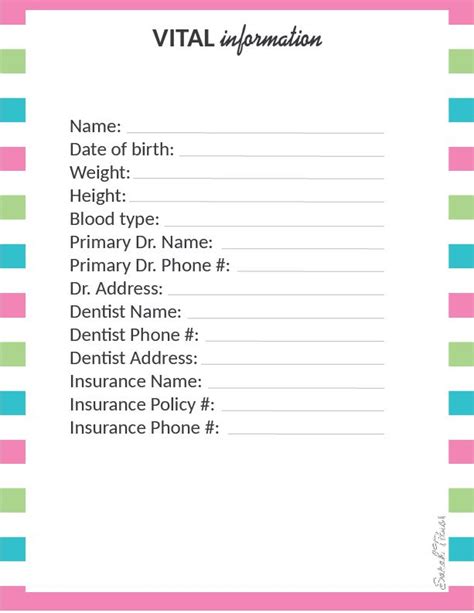 downloadable  printable medical binder forms printable forms