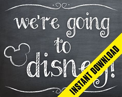 disney chalkboard sign printable  etsy disney