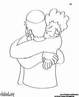 Esau Jakob Ausmalbilder Vayishlach Hugs Cry Bastelideen Parshah Kisses sketch template
