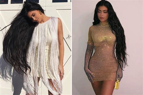 Kylie Jenner Gets Extra Long Hair Extensions As She Poses In White