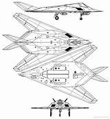 Nighthawk Blueprints Lockheed 117a Airplane Plan Plans Aerofred sketch template