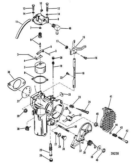 mercury marine  hp  cylinder carburetor assembly parts