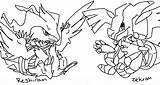 Pokemon Reshiram Coloring Chibi Pages Legendary Template Sketch sketch template