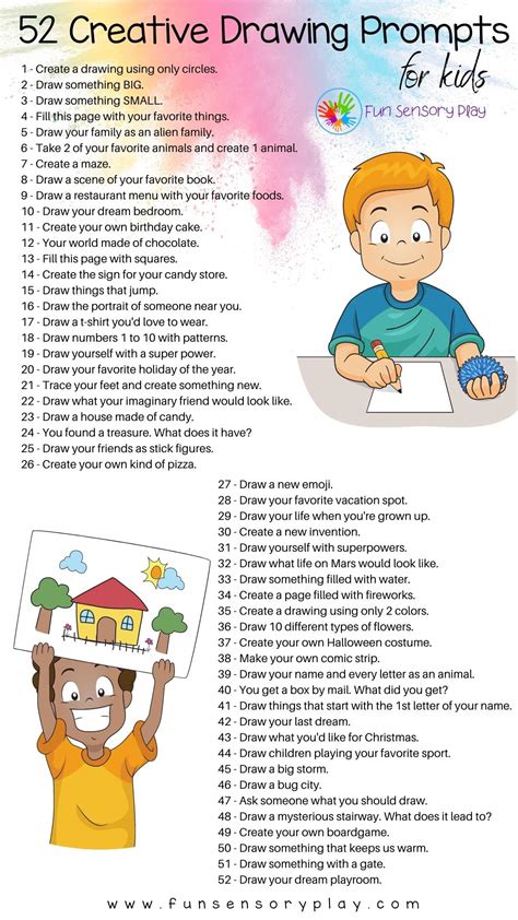 creative drawing prompts  kids