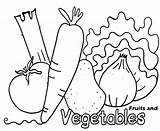 Vegetables Coloring Preschoolers sketch template