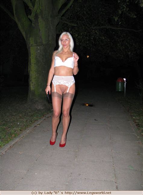 amateur german babe in stockings posing in public pichunter
