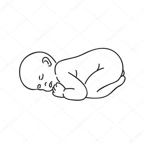 sleeping baby drawing outline sleeping baby outline hand drawing