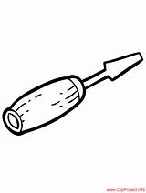 Screwdriver Color Coloring Pages Objects Sheet Title sketch template