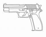 Drawing Gun Hand Guns Drawings Pistol Pencil Pages Cool Coloring Sketches Printable Draw Simple Glock Drawn Vision Getdrawings Bushes Firearms sketch template