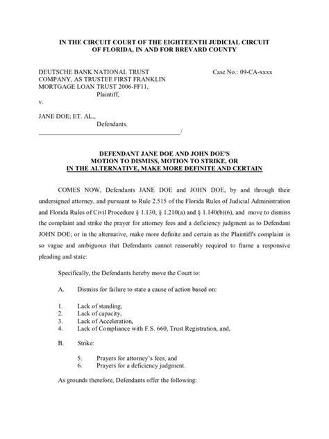 motion  dismiss sample  promissory note pleading