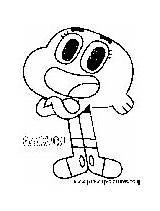 Gumball Coloring Darwin Pages Fun sketch template
