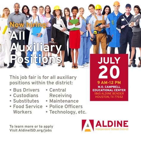 aisd  hiring  auxiliary positions aldine isd