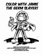 Germ Slayer Jamie Sheets Coloring Dewitt Hall sketch template
