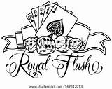 Poker Royal Flush Logo Template Vector Sketch sketch template