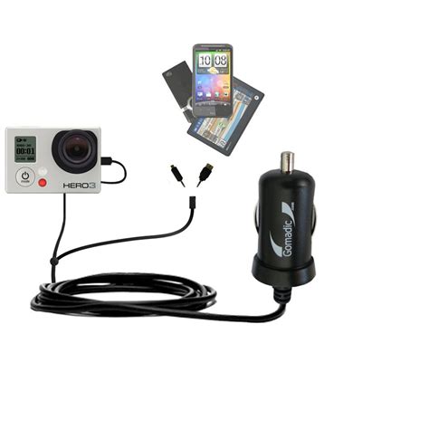 double port micro gomadic car auto dc charger suitable   gopro hero  charges