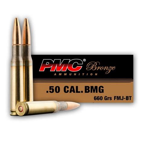 Pmc Bronze Line Rifle Ammunition 50 Bmg 660 Grain Fmj Bt 10 Rounds