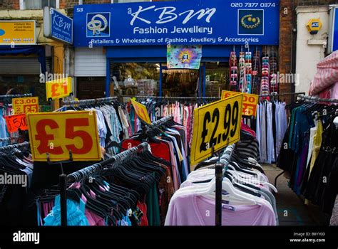 cheap clothes  petticoat lane market  east london england uk stock photo alamy