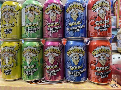 cans  sour warheads drinks