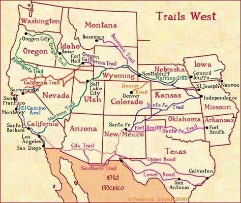 trails west  map  early western migration trails tngennet  tngenweb letters