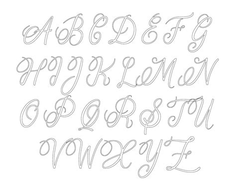 printable alphabet stencils calligraphy letters printableecom