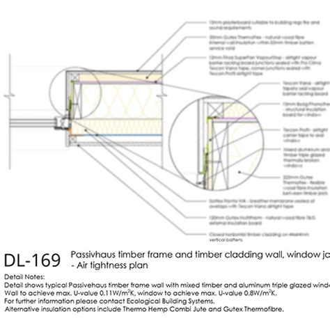 dl passivhaus timber frame window jamb airtightness plan